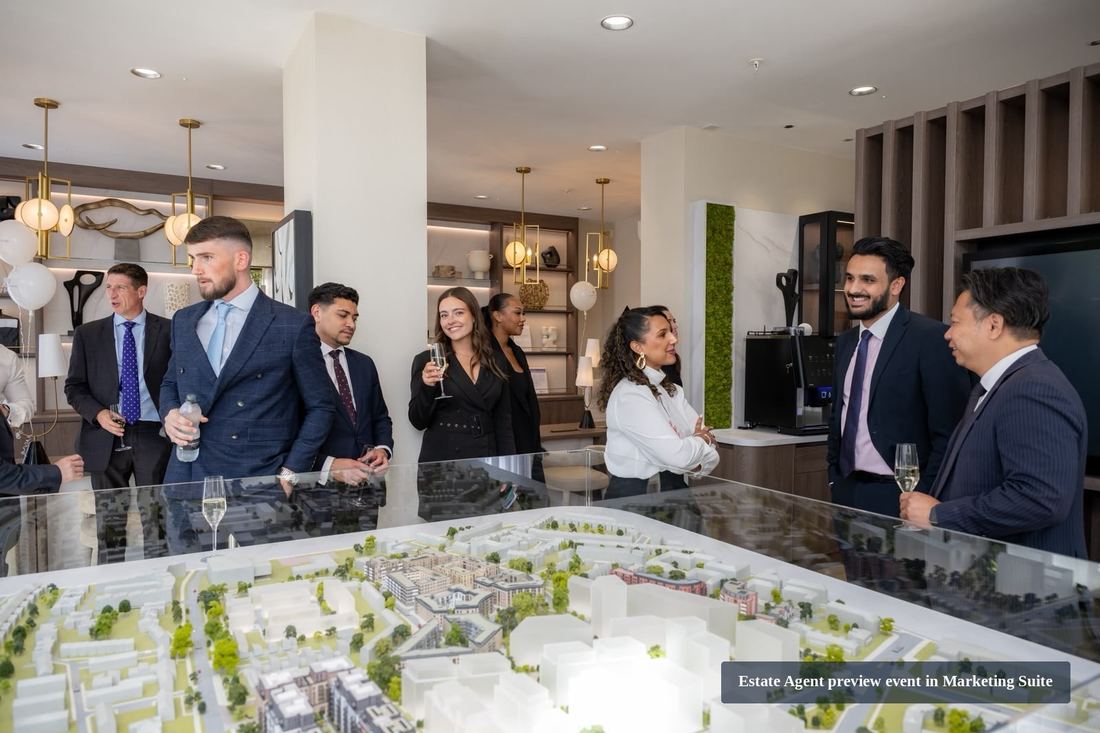 Estate agent preview event in marketing suite